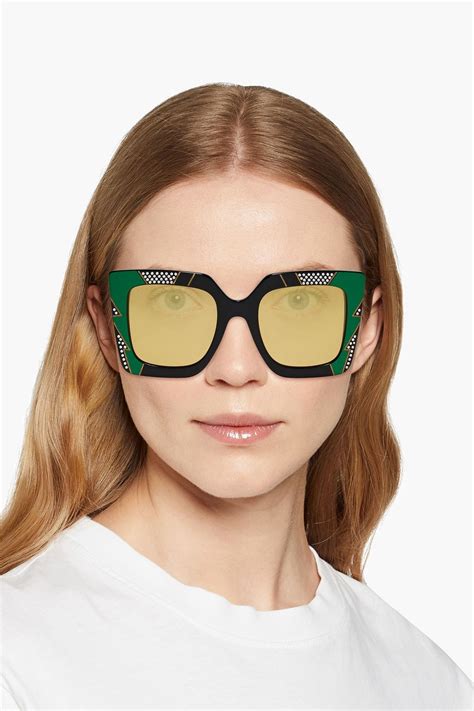 gucci ombre square fashion glasses|gucci oversized square acetate sunglasses.